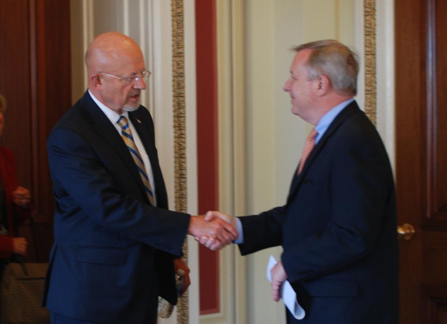Durbin met with President Obama?s nominee to be Director of National Intelligence, General James Clapper.